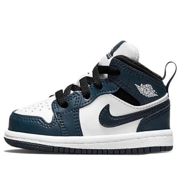 Nike Air Jordan 1 Mid Tops Td Sko Til Børn Marineblå