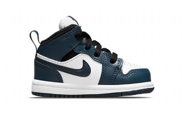 Nike Air Jordan 1 Mid Tops Td Sko Til Børn Marineblå