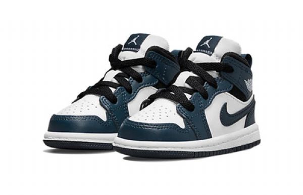 Nike Air Jordan 1 Mid Tops Td Sko Til Børn Marineblå