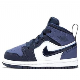 Nike Air Jordan 1 Mid Tops Td Sko Til Børn Obsidian Lilla