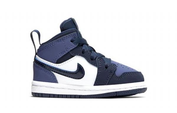 Nike Air Jordan 1 Mid Tops Td Sko Til Børn Obsidian Lilla