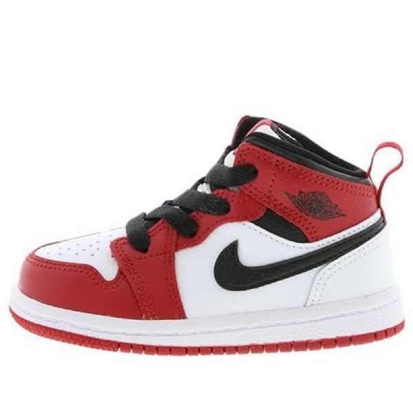 Nike Air Jordan 1 Mid Tops Td Sko Til Børn Rød Hvid