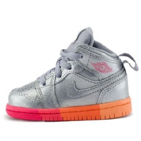 Nike Air Jordan 1 Mid Tops Td Sko Til Børn Sølv Lyserød