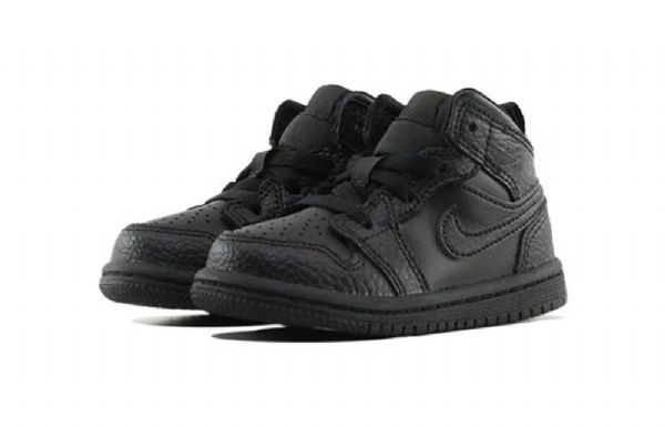 Nike Air Jordan 1 Mid Tops Td Sko Til Børn Sort