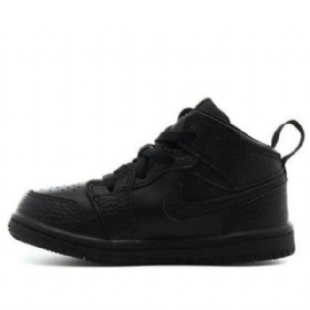 Nike Air Jordan 1 Mid Tops Td Sko Til Børn Sort