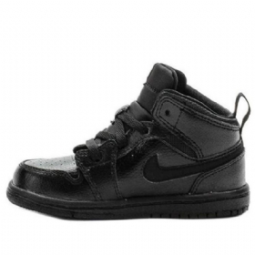 Nike Air Jordan 1 Mid Tops Td Sko Til Børn Sort