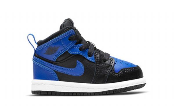 Nike Air Jordan 1 Mid Tops Td Sko Til Børn Sort Blå