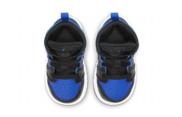 Nike Air Jordan 1 Mid Tops Td Sko Til Børn Sort Blå