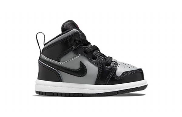 Nike Air Jordan 1 Mid Tops Td Sko Til Børn Sort Grå