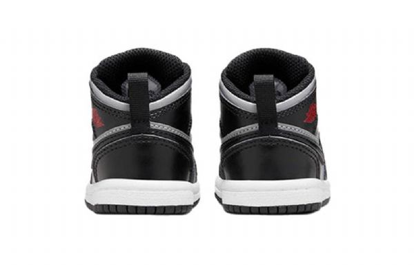 Nike Air Jordan 1 Mid Tops Td Sko Til Børn Sort Grå