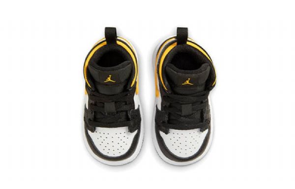 Nike Air Jordan 1 Mid Tops Td Sko Til Børn Sort Guld