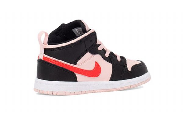 Nike Air Jordan 1 Mid Tops Td Sko Til Børn Sort Lyserød