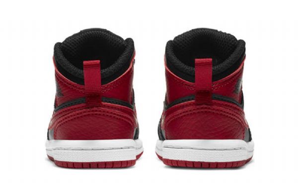 Nike Air Jordan 1 Mid Tops Td Sko Til Børn Sort Rød