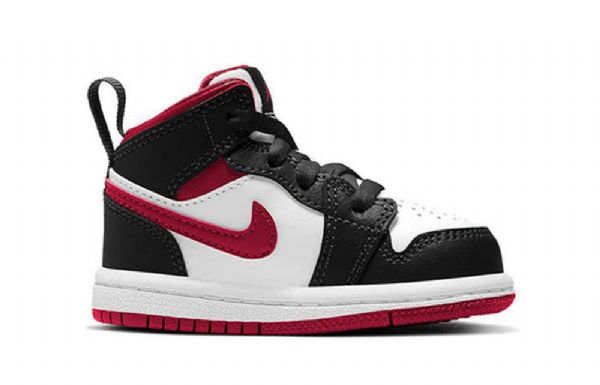 Nike Air Jordan 1 Mid Tops Td Sko Til Børn Sort Rød
