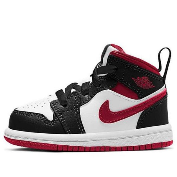 Nike Air Jordan 1 Mid Tops Td Sko Til Børn Sort Rød