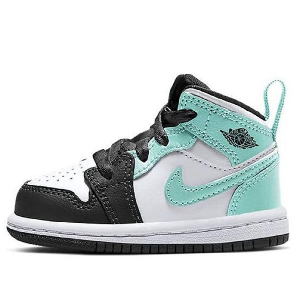 Nike Air Jordan 1 Mid Tops Td Sko Til Børn Sort Turkis