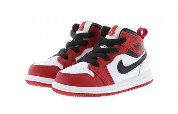 Nike Air Jordan 1 Mid Tops Td Sko Til Mænd Rød Hvid