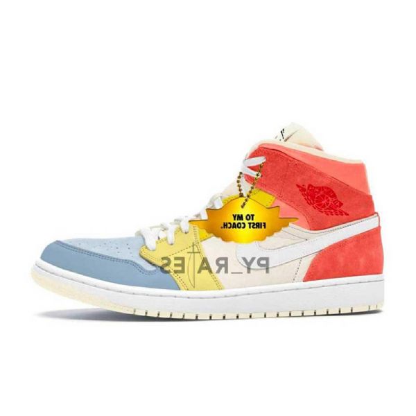 Nike Air Jordan 1 Mid Tops To My Coach Sko Til Mænd Flerfarvet