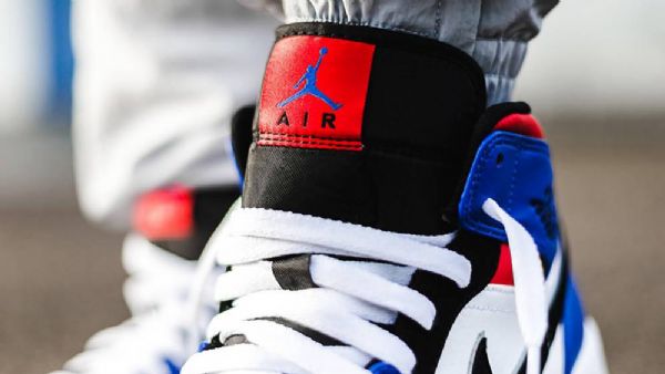 Nike Air Jordan 1 Mid Tops Top 3 Sko Til Mænd Blå Rød Flerfarvet