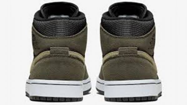 Nike Air Jordan 1 Mid Tops Trooper Sko Til Mænd Camouflage Grøn