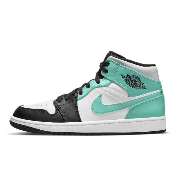 Nike Air Jordan 1 Mid Tops Tropical Twist Sko Til Mænd Sort Grøn