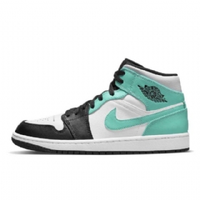 Nike Air Jordan 1 Mid Tops Tropical Twist Sko Til Mænd Sort Grøn