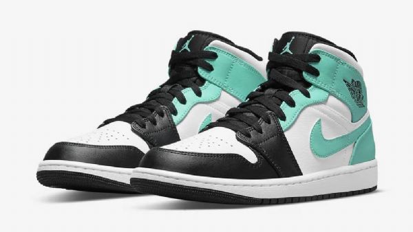Nike Air Jordan 1 Mid Tops Tropical Twist Sko Til Mænd Sort Grøn