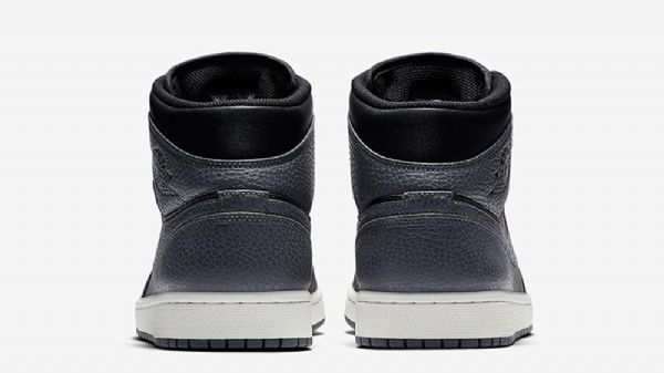 Nike Air Jordan 1 Mid Tops Tumbled Læder Sko Til Mænd Grå