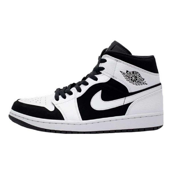 Nike Air Jordan 1 Mid Tops Tuxedo Sko Til Mænd Hvid