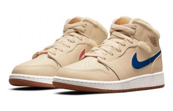 Nike Air Jordan 1 Mid Tops Utility Gs Basketball Sko Til Mænd Khaki