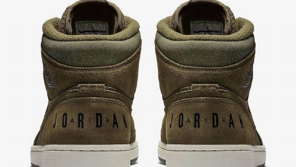 Nike Air Jordan 1 Mid Tops Vintersko Til Mænd Olivengrøn