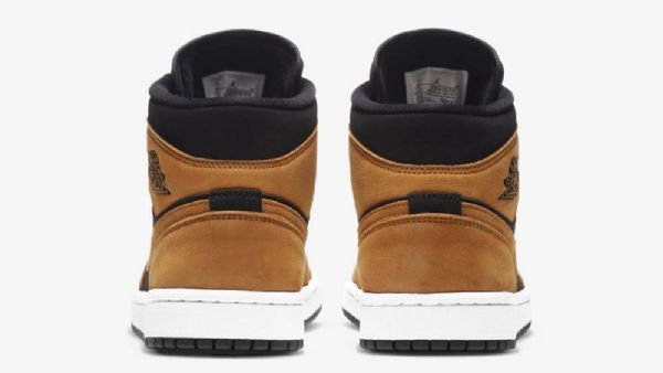 Nike Air Jordan 1 Mid Tops Wheat Sko Til Damer Brun Sort