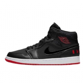 Nike Air Jordan 1 Mid Tops Winterized Wide Sko Til Mænd Sort