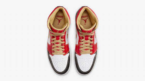 Nike Air Jordan 1 Mid Tops Xq Dust Sko Til Damer Hvidguld