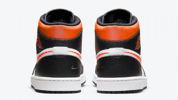 Nike Air Jordan 1 Mid Tops Zig Zag Team Sko Til Mænd Hvid Orange