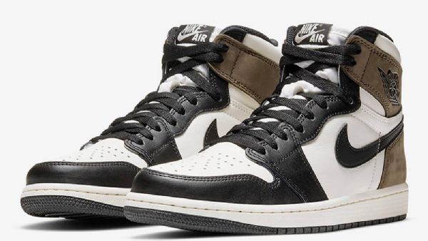 Nike Air Jordan 1 Mokka Sko Til Mænd Sort Brun Hvid