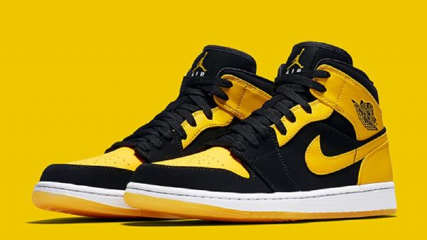 Nike Air Jordan 1 Nye Kærlighedssko Til Mænd Sort Gul