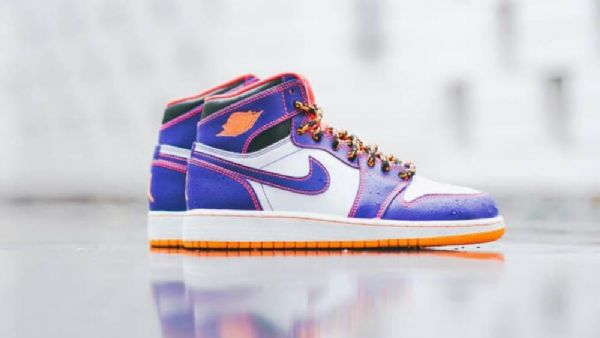 Nike Air Jordan 1 Og Gs Tasmanian Devil Sko Til Mænd Lilla Hvid