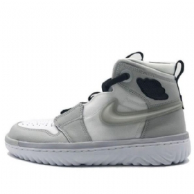 Nike Air Jordan 1 React Høje Overdele Retro Basketball Sko Til Mænd Grå