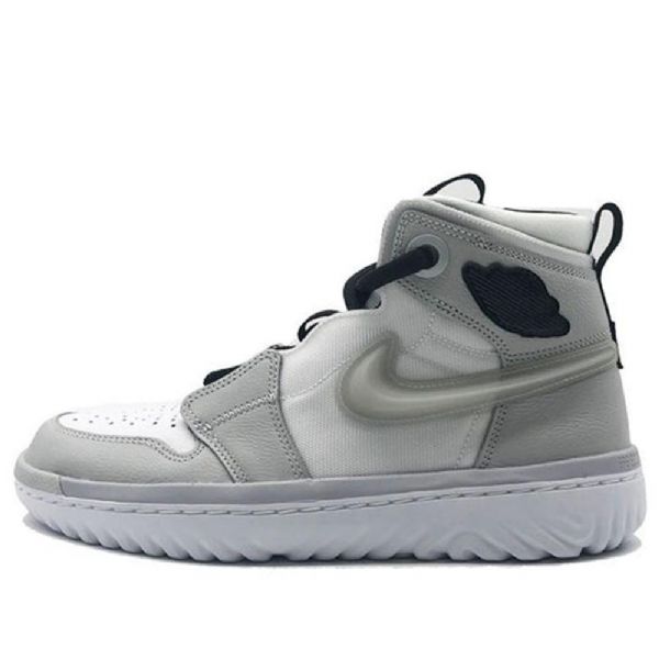 Nike Air Jordan 1 React Høje Overdele Retro Basketball Sko Til Mænd Grå