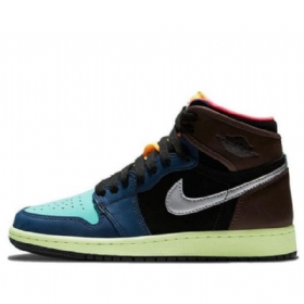 Nike Air Jordan 1 Retro High Overdele Gs Basketball Sko Til Mænd Flerfarvet