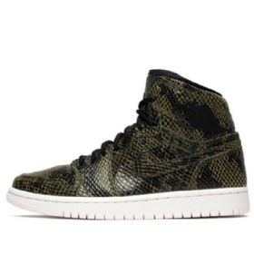 Nike Air Jordan 1 Retro High Overdele Premium Basketball Sko Til Damer Armygrøn