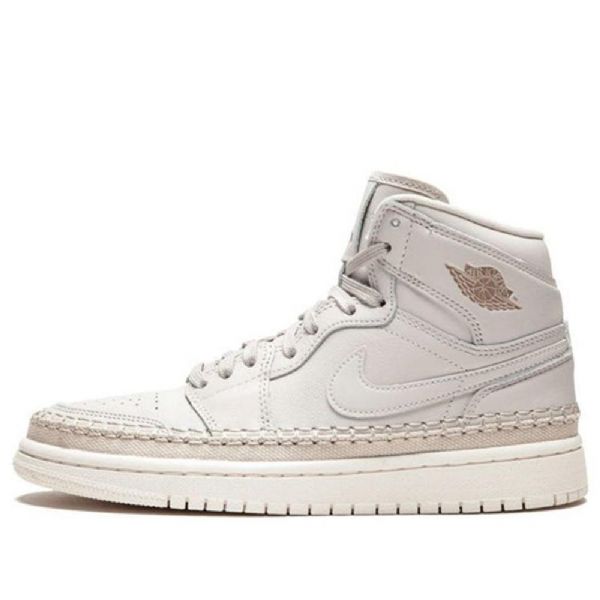 Nike Air Jordan 1 Retro High Overdele Premium Basketball Sko Til Damer Lysegrå