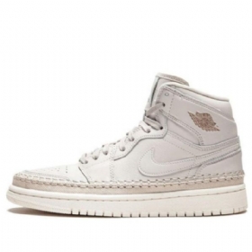Nike Air Jordan 1 Retro High Overdele Premium Basketball Sko Til Damer Lysegrå
