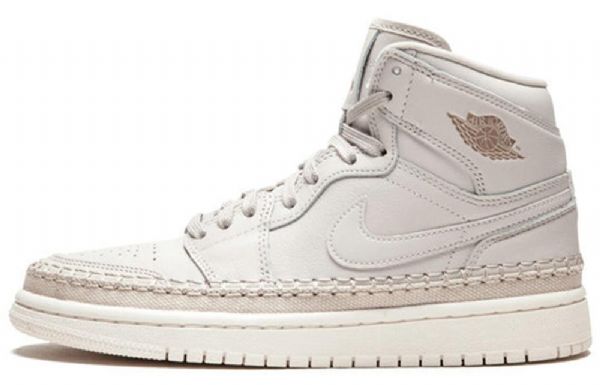 Nike Air Jordan 1 Retro High Overdele Premium Basketball Sko Til Damer Lysegrå