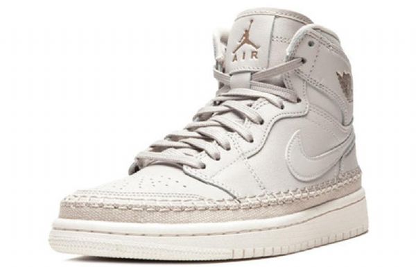 Nike Air Jordan 1 Retro High Overdele Premium Basketball Sko Til Damer Lysegrå