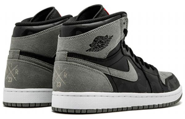 Nike Air Jordan 1 Retro High Overdele Premium Basketball Sko Til Mænd Sort Grå Camouflage