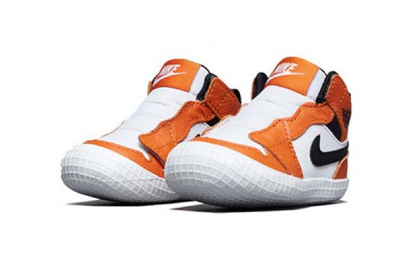 Nike Air Jordan 1 Retro High Tops Og Cb Sko Til Børn Hvid Orange