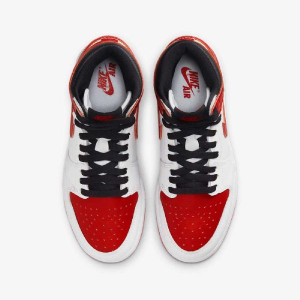 Nike Air Jordan 1 Retro High Tops Og Sko Til Børn Hvid Sort Rød