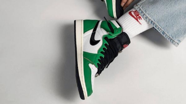 Nike Air Jordan 1 Retro High Tops Og Sko Til Damer Grøn Hvid